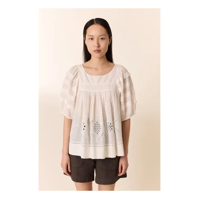 Blusa Cindie de algodón orgánico | Blanco
