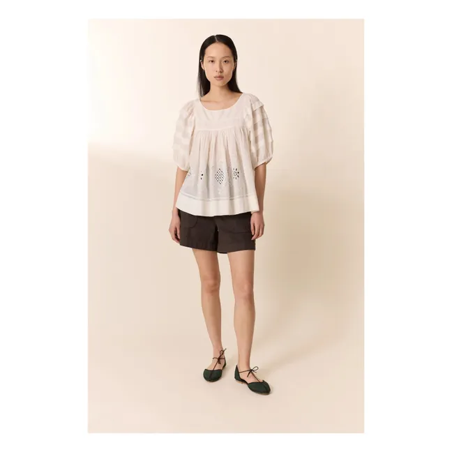 Blusa Cindie de algodón orgánico | Blanco