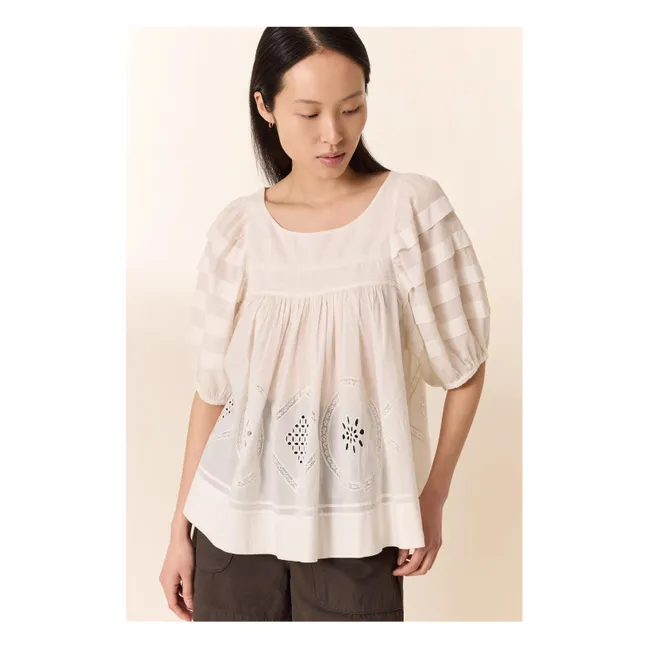 Blusa Cindie de algodón orgánico | Blanco