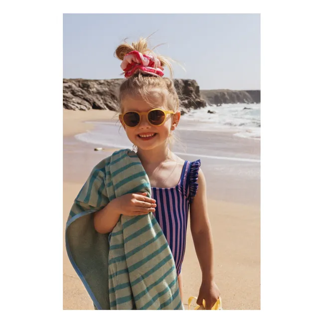 Coletero de rizo a rayas | Rosa