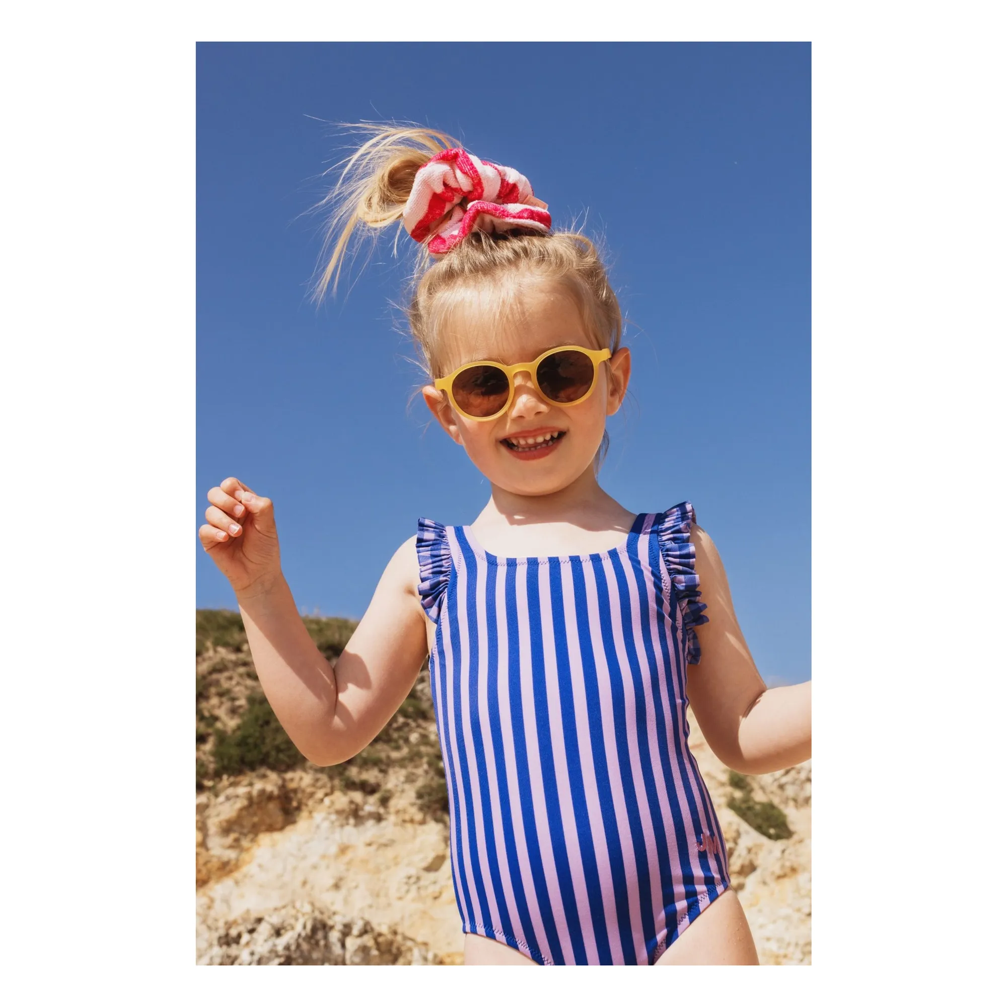 Maillot de Bain Volants Rayé | Bleu marine- Image produit n°1