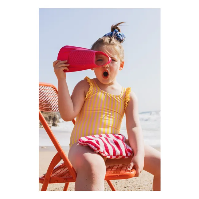 Maillot de Bain Volants Rayé | Jaune