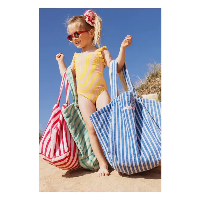 Striped Terry Beach Bag | Royal blue