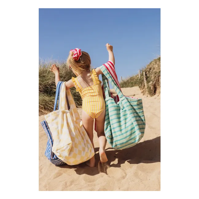 Maillot de Bain Volants Rayé | Jaune