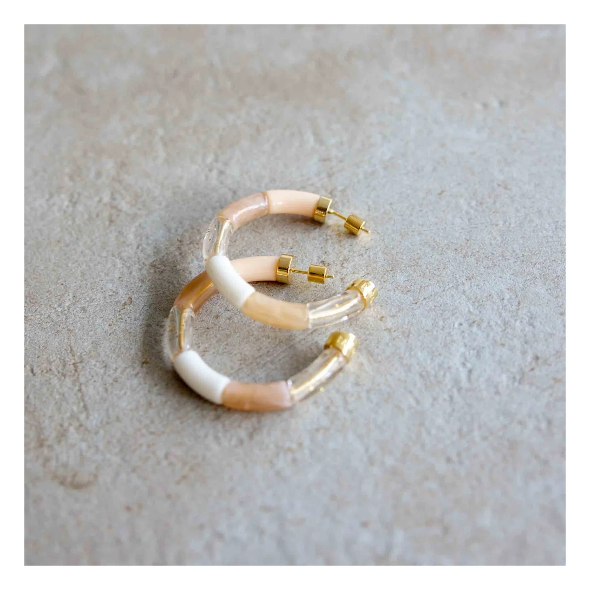 Boucles d'Oreilles Personnalisables Bola | Ambre- Image produit n°4