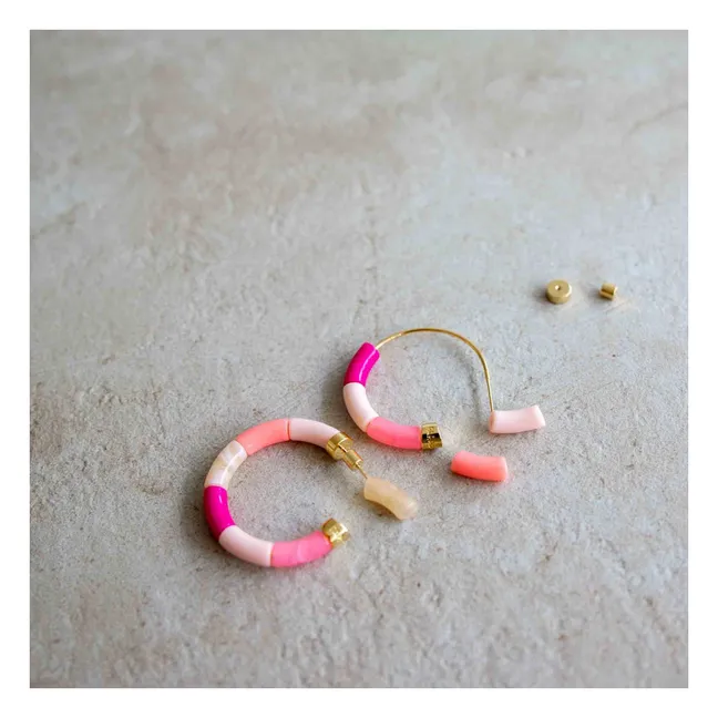 Personalized Bola Earrings | Pink