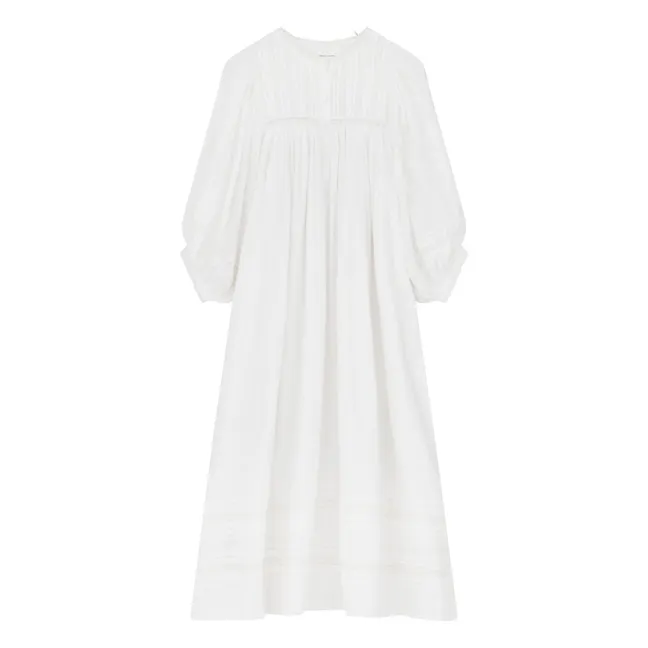 Vestido florentino de algodón | Blanco