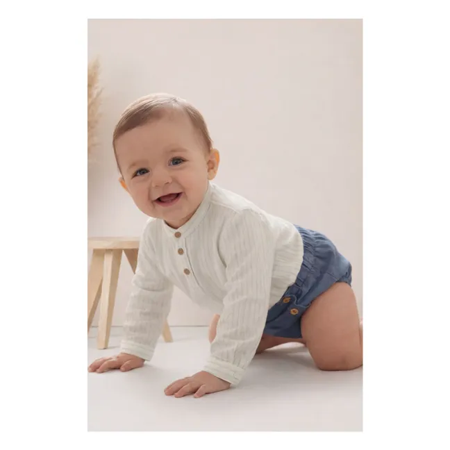 Camisa a rayas de algodón ecológico Côme | Verde Menta