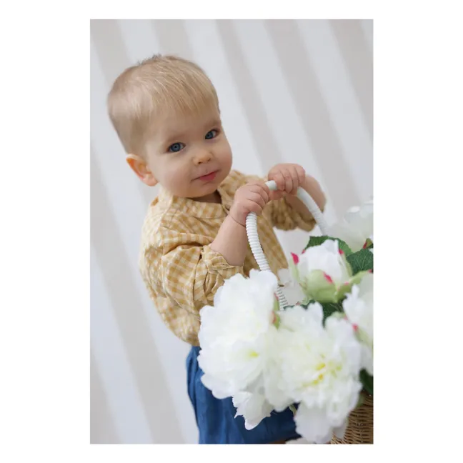 Maxence Camisa Seersucker de Algodón Ecológico a Cuadros | Amarillo