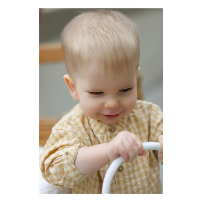 Chemise Maxence Carreaux Seersucker Coton Bio | Jaune