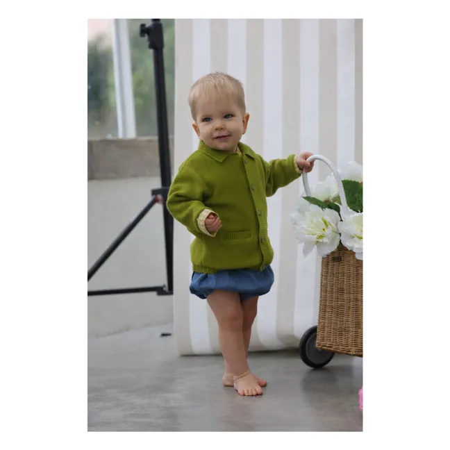 Cardigan Valentin Coton Bio | Olive