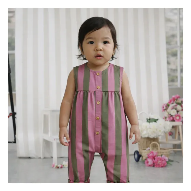 Combinaison Gabriel Rayée Twill Coton Bio | Olive