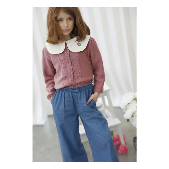 Cardigan Vincianne Coton Bio | Vieux Rose