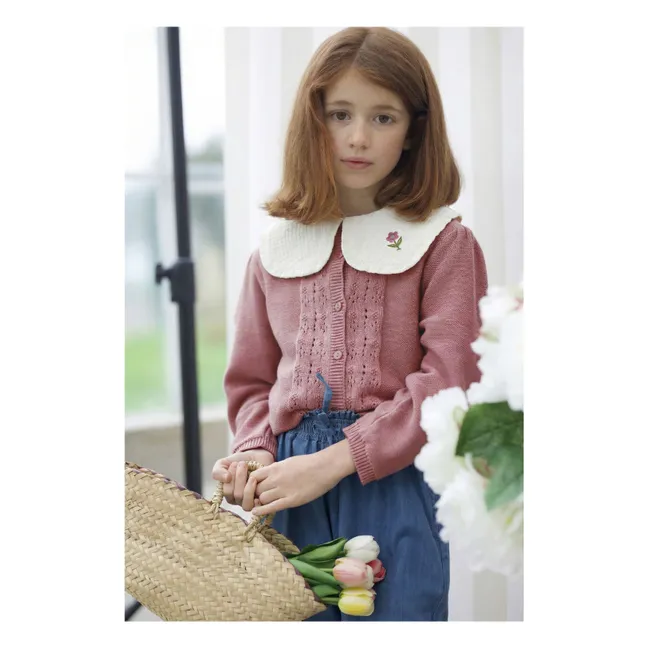 Strickjacke Vincianne aus Bio-Baumwolle | Altrosa