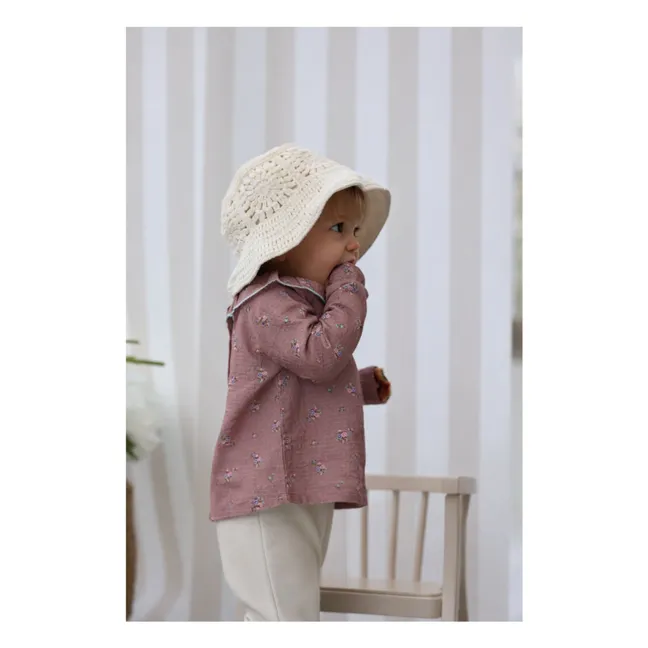 Blouse Charline Fleurie Coton Bio | Vieux Rose
