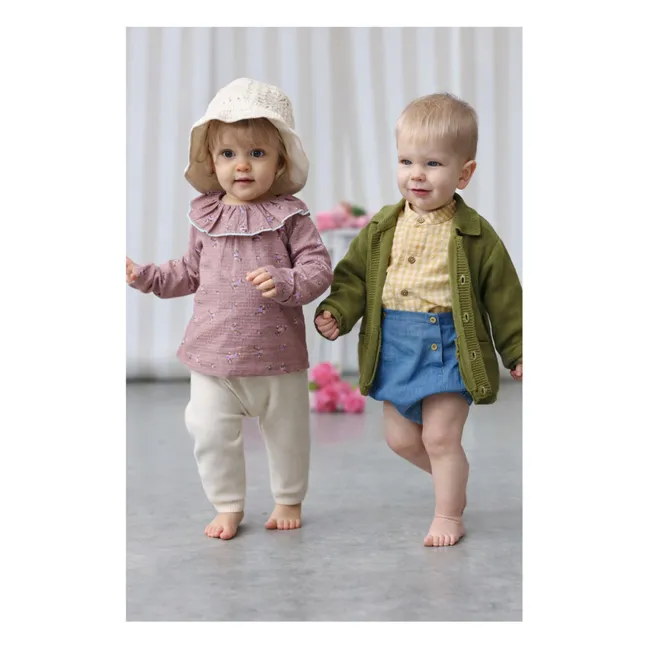 Blusa Charline Fleurie de algodón orgánico | Rosa Viejo