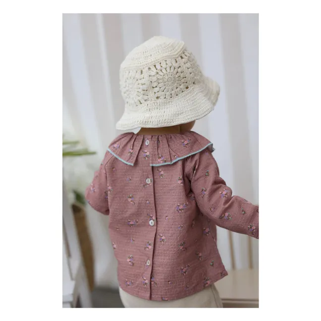 Blouse Charline Fleurie Coton Bio | Vieux Rose