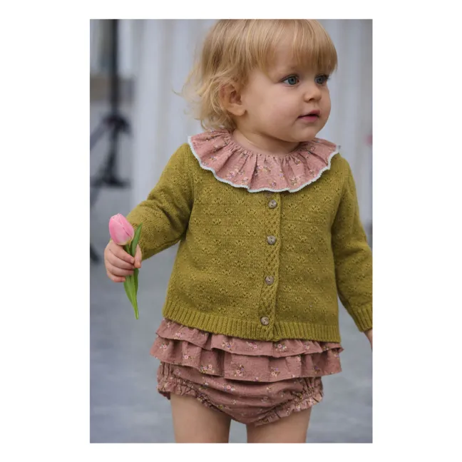 Bloomer Volants Célestine Fleuri Coton Bio | Vieux Rose