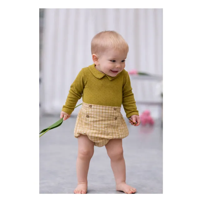 Body Pointelle Léonard Coton Bio | Olive