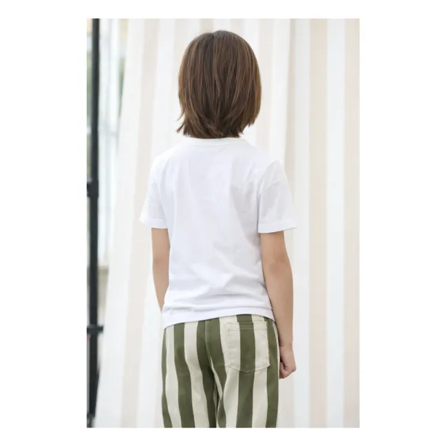 Paul Maxi Pants Twill Stripes Organic Cotton | Ecru