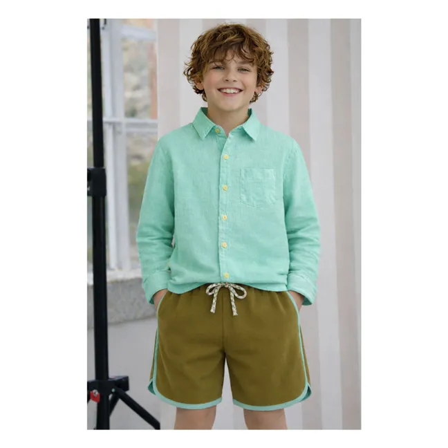 Chemise Constantin Gaze de Coton Bio | Vert Menthe