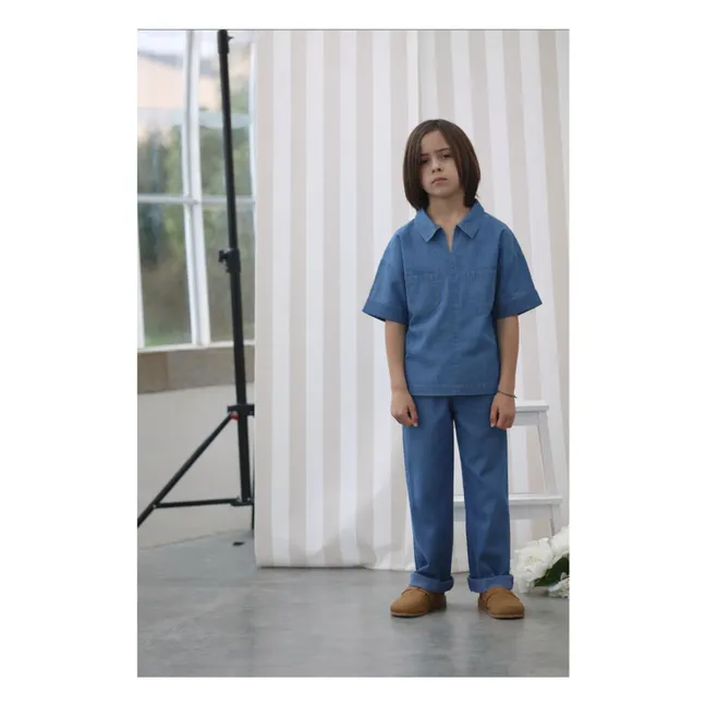 Carl Tencel Coton Bio shirt | Denim blue