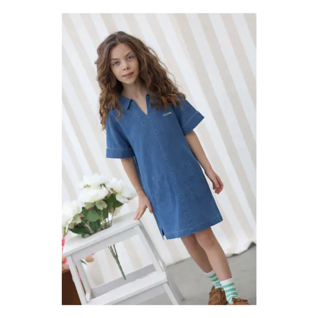 Abito Romane in cotone organico Tencel | Denim