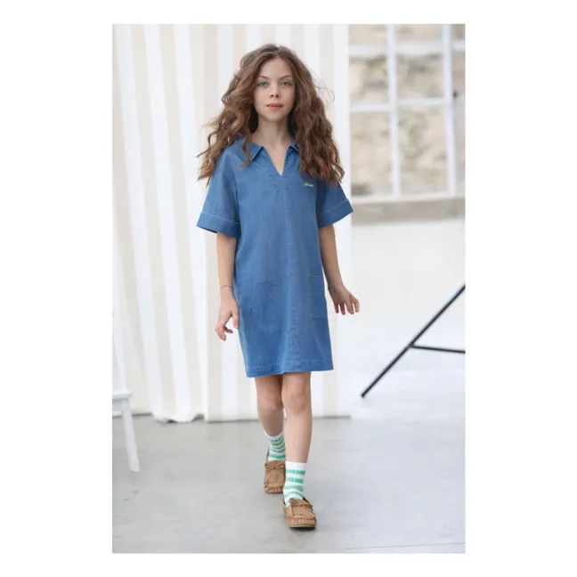 Abito Romane in cotone organico Tencel | Denim