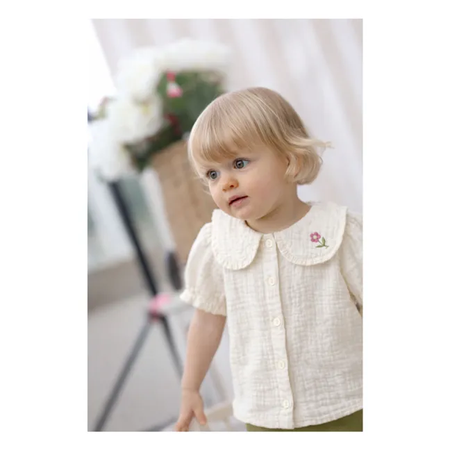 Paloma Blouse Organic Cotton Gauze | Ecru