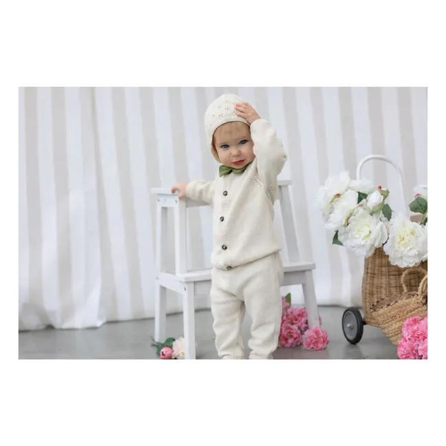 Pantalón de punto fino de algodón ecológico Léandre | Crudo