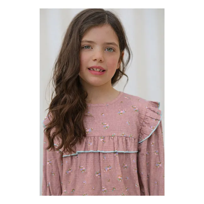 Blouse Bianca Fleurie Organic Cotton | Dusty Pink