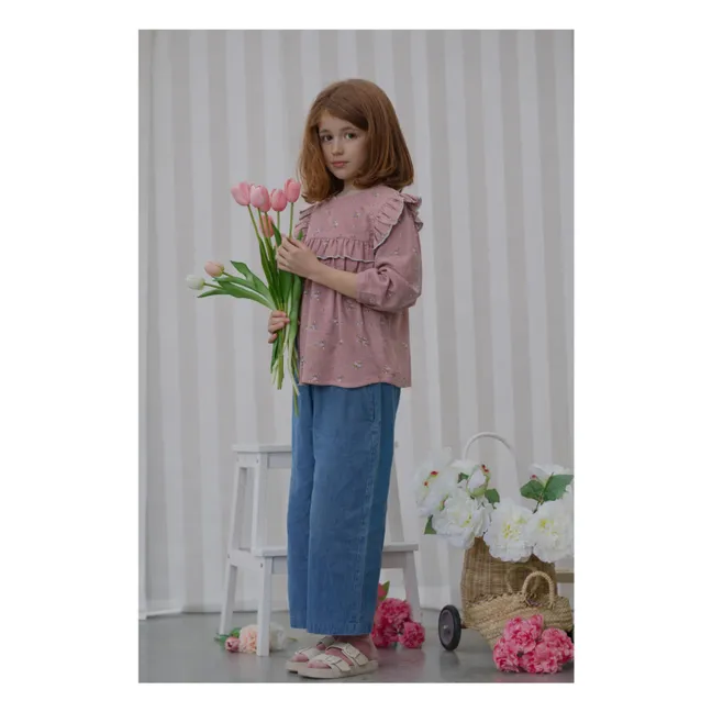 Blouse Bianca Fleurie Coton Bio | Vieux Rose