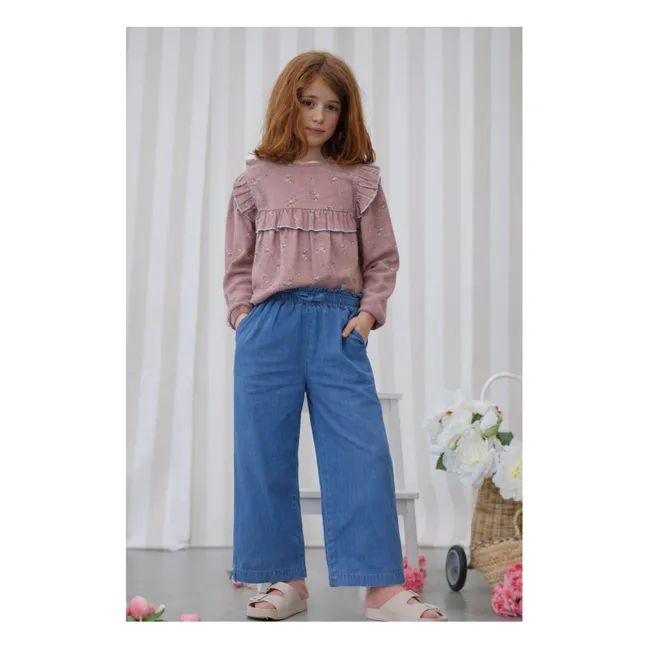 Blouse Bianca Fleurie Coton Bio | Vieux Rose