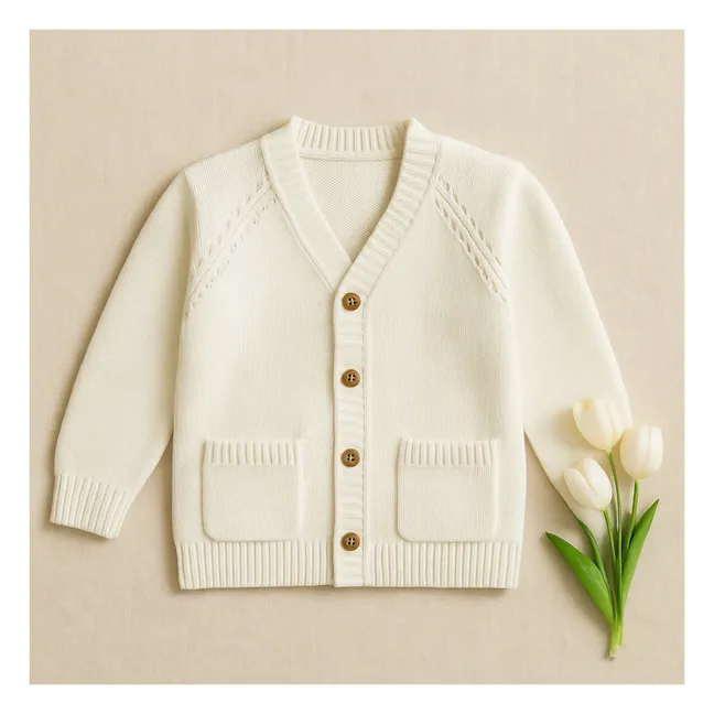 Victor organic cotton cardigan | Ecru