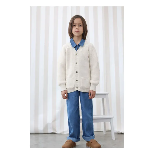 Chaqueta de punto de algodón orgánico Victor | Crudo