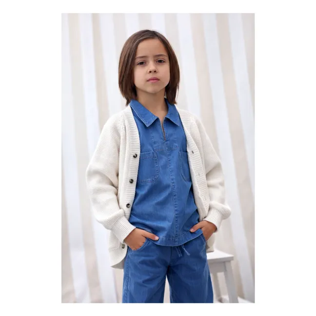 Cardigan Victor Coton Bio | Ecru