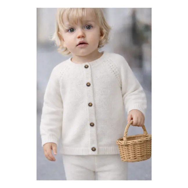 Victoria Mini Organic Cotton Cardigan | Ecru