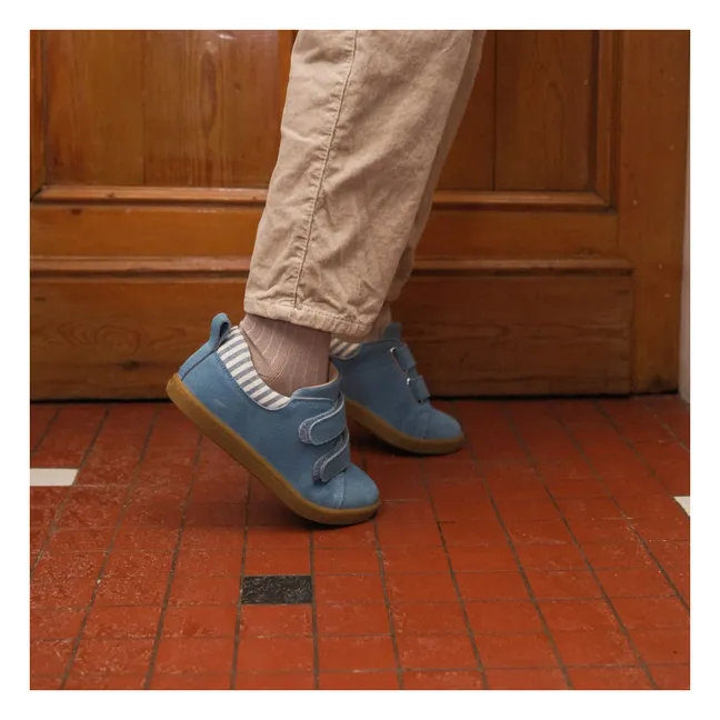 Baskets Scratchs Mahaut Rayées Suede | Bleu jean