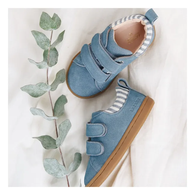 Baskets Scratchs Mahaut Rayées Suede | Bleu jean
