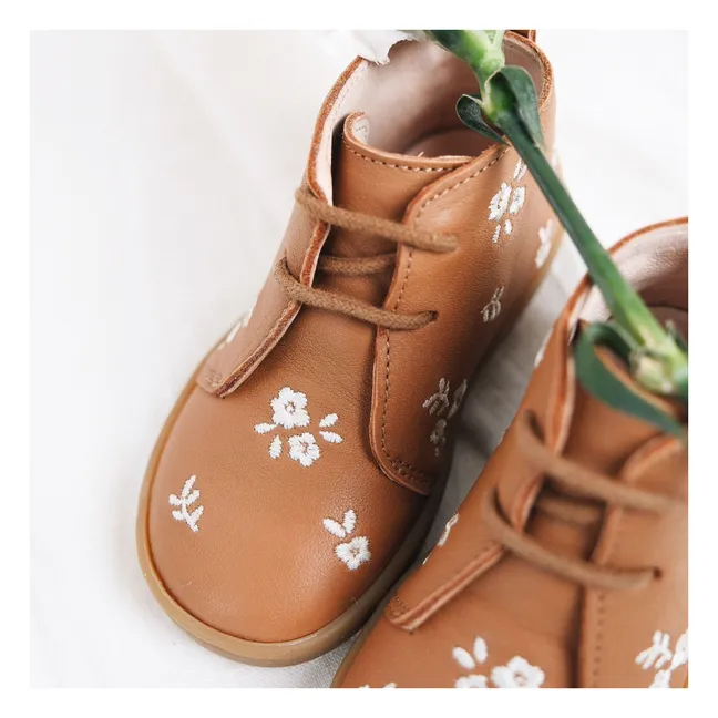 Sneakers Schnürsenkel Raoul Blumen | Kamelbraun
