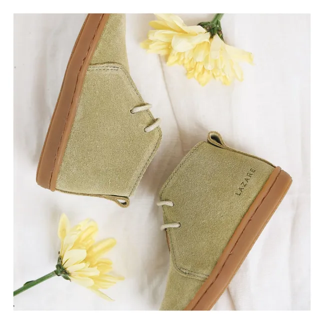 Raoul - Sneakers allacciate in pelle scamosciata | Verde mandorla