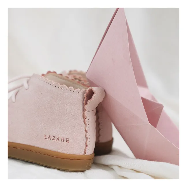 Baskets Lacets Feston Raoul Suede | Rose poudré