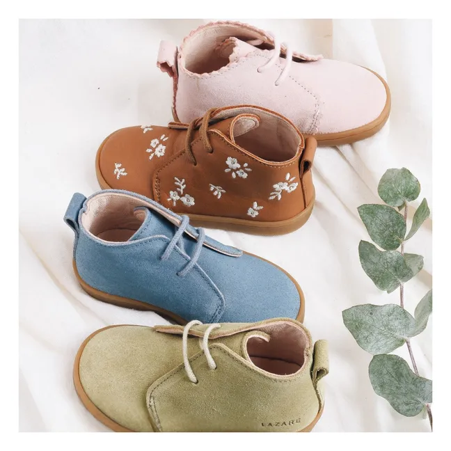 Raoul - Sneakers allacciate in pelle scamosciata | Verde mandorla