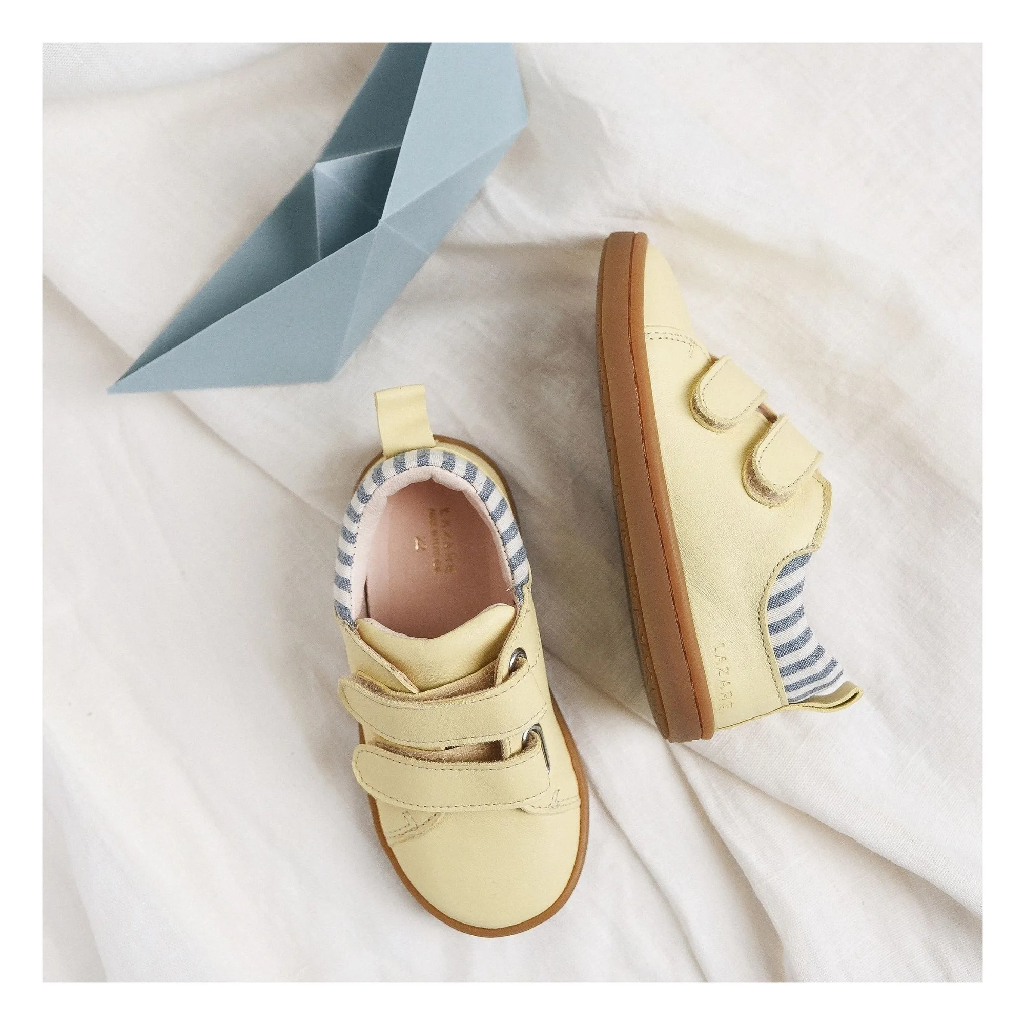 Baskets Scratchs Mahaut Rayées | Jaune pâle- Image produit n°1