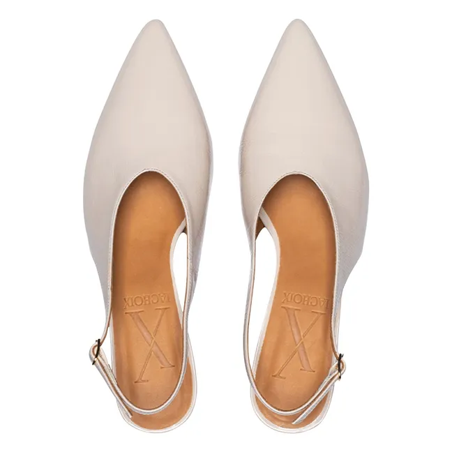 Robin Leather Slingbacks | Nude