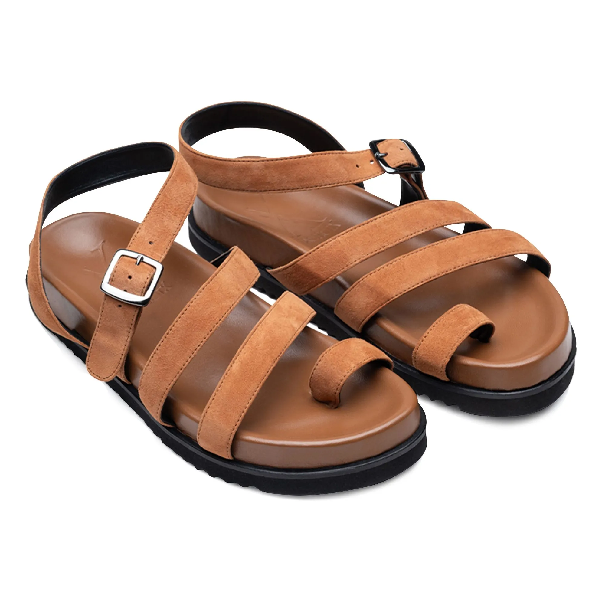 Sandales Jules Suède | Camel- Image produit n°1