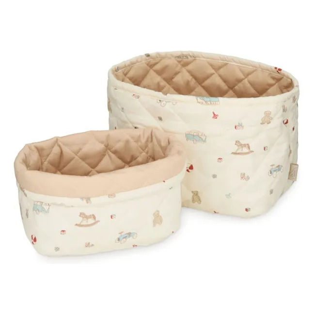 Cestini portaoggetti Vintage Toys - Set 2 | Beige