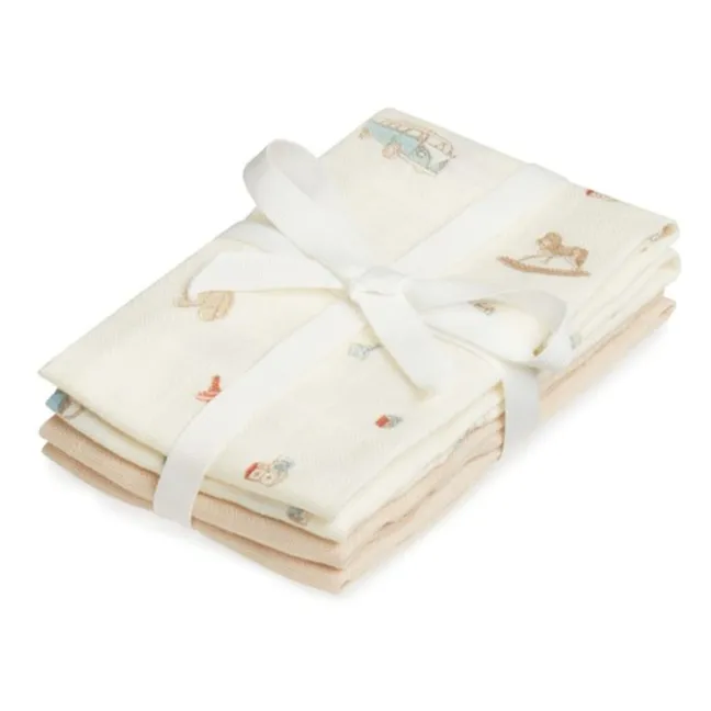 Vintage Toys bath squares - Set of 4 | Beige