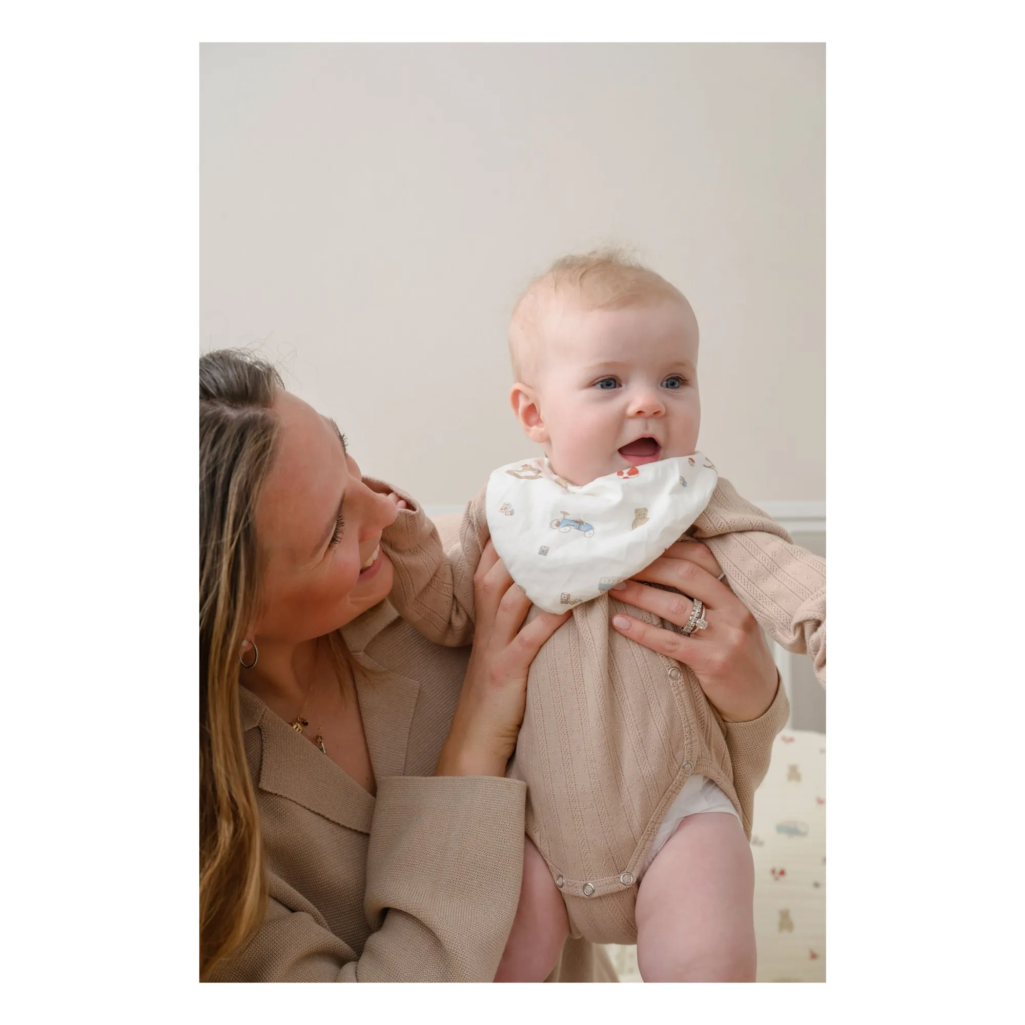 Bandana bibs Vintage Toys - Set of 2 | Beige- Product image n°1