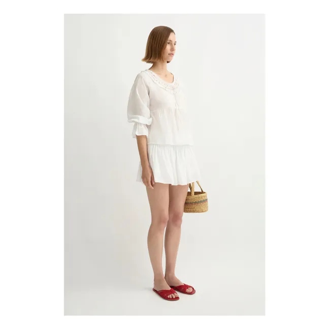 Blusa de algodón Danielle | Blanco